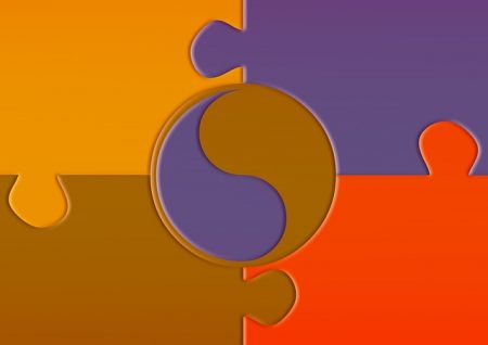Yin und Yang Puzzle Polaritäten